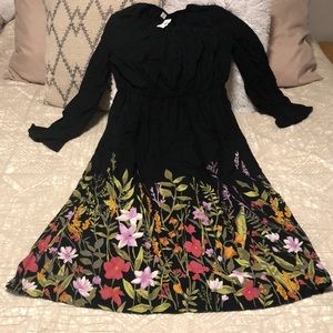 Old Navy black & floral dress size L- Never worn